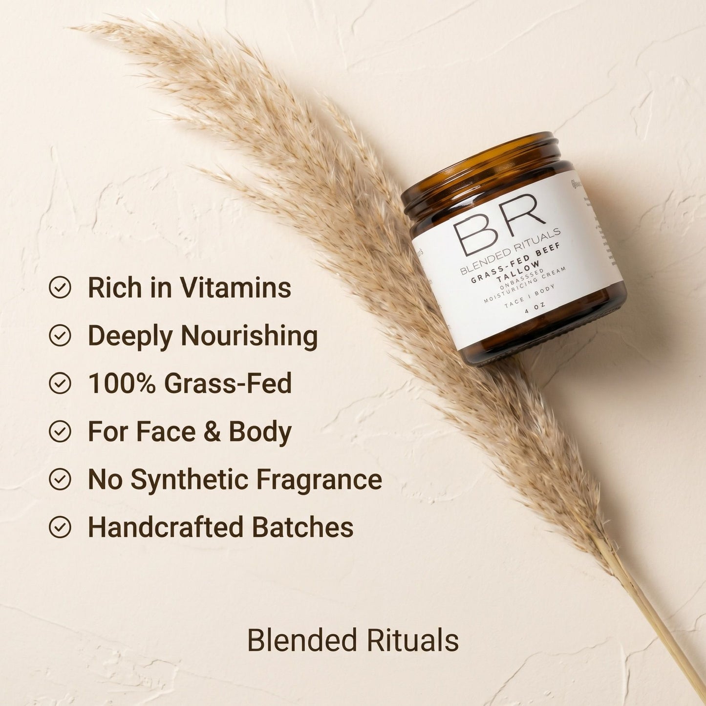 Grass-Fed Beef Tallow - Unscented Moisturizer