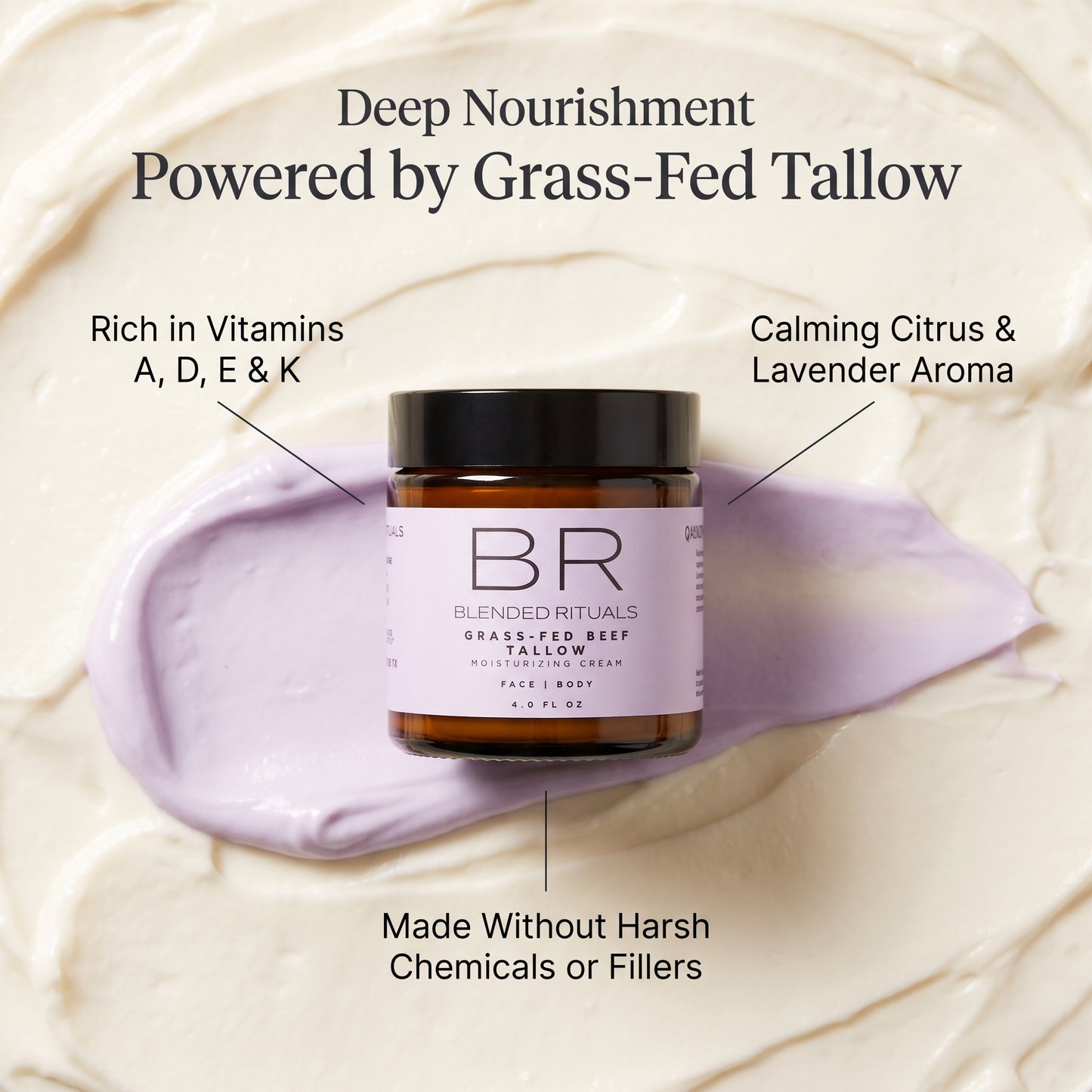 Grass-Fed Beef Tallow - Citrus Lavender Moisturizer