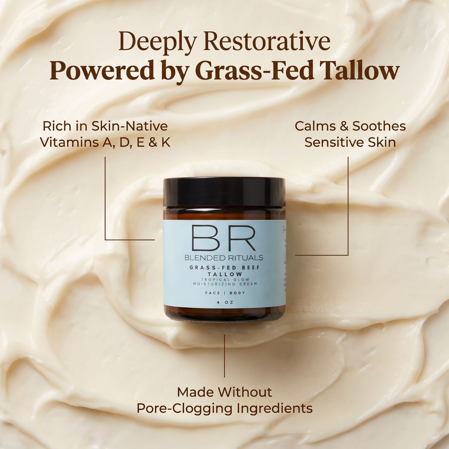 Grass-Fed Beef Tallow Moisturizer - Tropical Glow